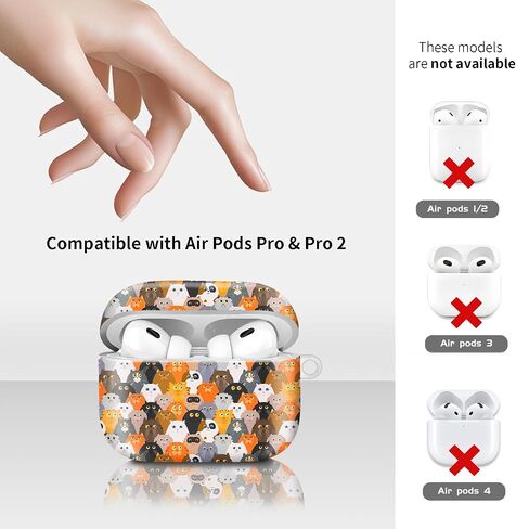 يتوافق مع Airpod Pro 2nd/1st Generation ، حالة صلبة خفيفة الوزن ودائمة مع سلسلة مفاتيح ، غطاء Airpod Airpod الأنيق للنساء (الخيول الجري) in Kuwait