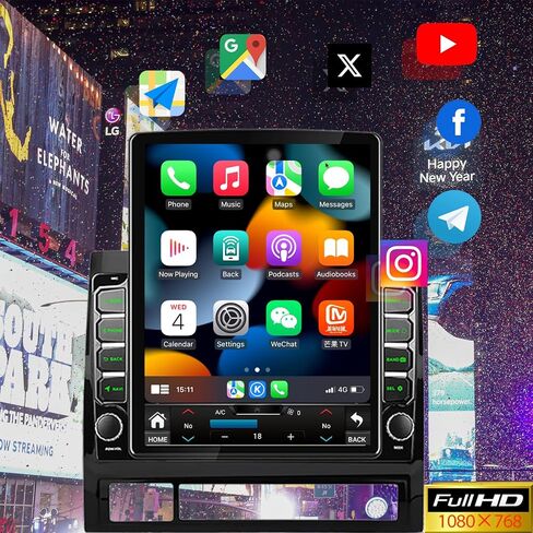 Radio Android 14 Car Stereo Radio Toyota Tacoma 2005-2015 Carplay المدمج/Android Auto 9.7 بوصة وحدة Tesla نمط IPS شاشة اللمس مع GPS Navigation DSP Bluetooth GPS ، FM WiFi +Camera Backup in Kuwait