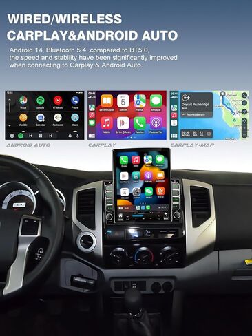 Radio Android 14 Car Stereo Radio Toyota Tacoma 2005-2015 Carplay المدمج/Android Auto 9.7 بوصة وحدة Tesla نمط IPS شاشة اللمس مع GPS Navigation DSP Bluetooth GPS ، FM WiFi +Camera Backup in Kuwait