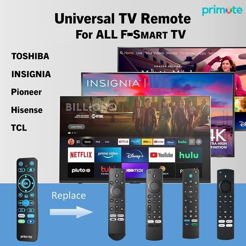 Universal TV Remote for All FlRE and ROKU Built-in Smart TV 4K/HD, with Backlit and IR Learning in Saudi Arabia