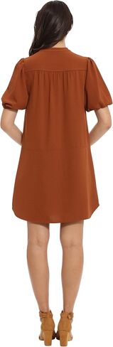 London Times Women's Easy Crepe Shift Shirt Dress Casual Wear to Work in Saudi Arabia