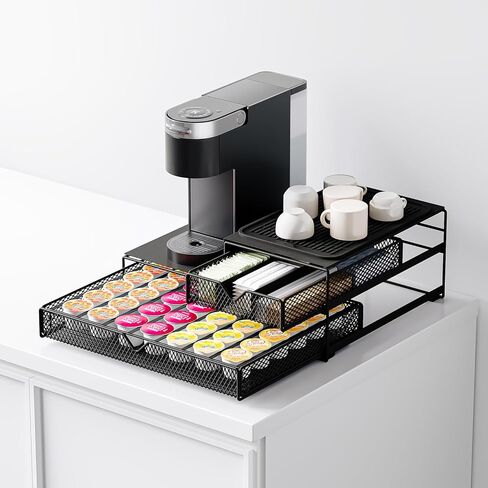 صانع القهوة منظم كونترتوب ، K Cup Pod أدراج ، 60 حامل كبسولة القهوة ، التصميم المتكامل لا يتطلب أي تجميع. in Saudi Arabia