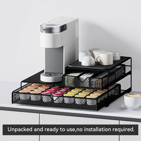 صانع القهوة منظم كونترتوب ، K Cup Pod أدراج ، 60 حامل كبسولة القهوة ، التصميم المتكامل لا يتطلب أي تجميع. in Saudi Arabia