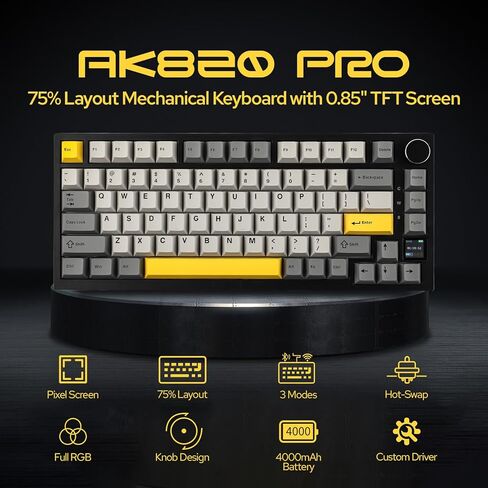 EPOMAKER AK820 Pro 75% Wireless Mechanical Keyboard+Click Lite Wireless Gaming Mouse in Saudi Arabia