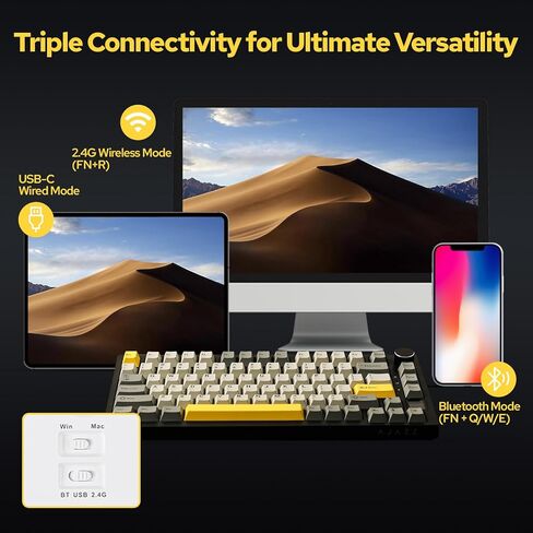 EPOMAKER AK820 Pro 75% Wireless Mechanical Keyboard+Click Lite Wireless Gaming Mouse in Saudi Arabia