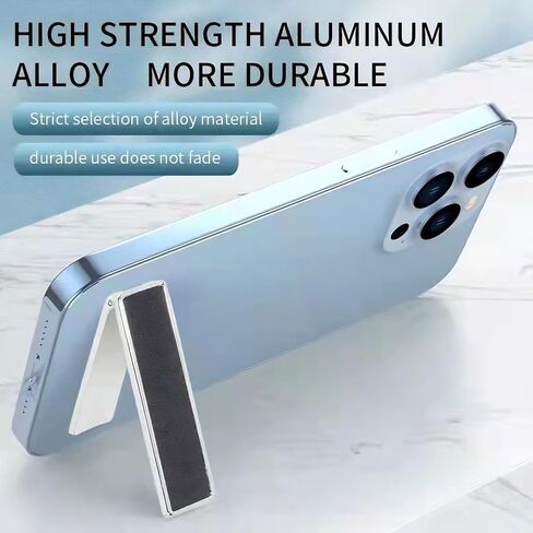 Yoidesu Phone Kickstand, Ultra Thin Invisible Adjustable Angle Phone Vertical and Horizontal Stand, Shiny Fashionable Metal Sticky Foldable Phone Stand for Any Cell Phone (Sliver) in Saudi Arabia