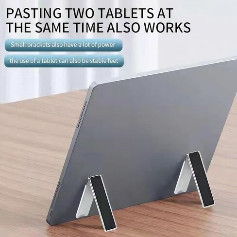 Yoidesu Phone Kickstand, Ultra Thin Invisible Adjustable Angle Phone Vertical and Horizontal Stand, Shiny Fashionable Metal Sticky Foldable Phone Stand for Any Cell Phone (Sliver) in Saudi Arabia