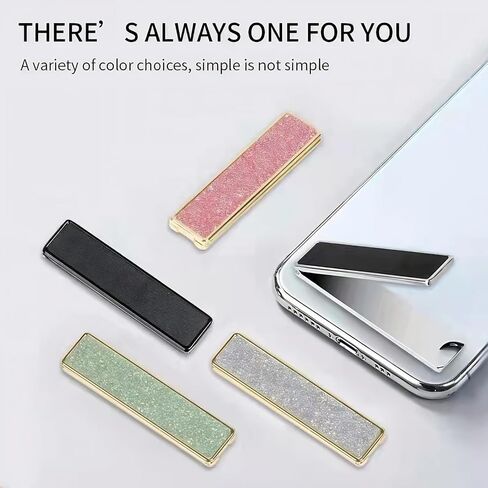 Yoidesu Phone Kickstand, Ultra Thin Invisible Adjustable Angle Phone Vertical and Horizontal Stand, Shiny Fashionable Metal Sticky Foldable Phone Stand for Any Cell Phone (Sliver) in Saudi Arabia