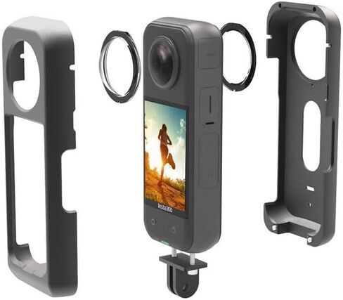 ONE X4 Camera cage Set,Aluminum Case Set for Insta360 X4 with 1/4 Threaded Hole and Gopro Adapter on The Bottom Can be Attached to Tripod or Selfie Stick Heat Dissipation Shake-Proof in Saudi Arabia