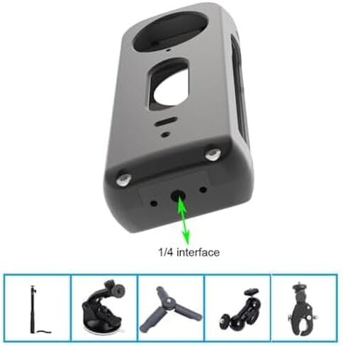 ONE X4 Camera cage Set,Aluminum Case Set for Insta360 X4 with 1/4 Threaded Hole and Gopro Adapter on The Bottom Can be Attached to Tripod or Selfie Stick Heat Dissipation Shake-Proof in Saudi Arabia