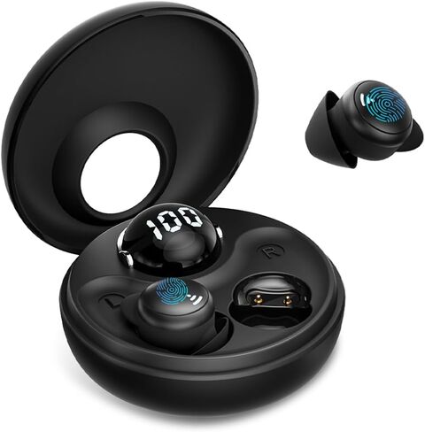 Sleep Earbuds for Side Sleepers Wireless Bluetooth Headphones Mini Invisible Earplugs Small Design Comfortable in-Ear Ear Buds Noise Blocking for Sleeping Working Hiking-Off White in Kuwait