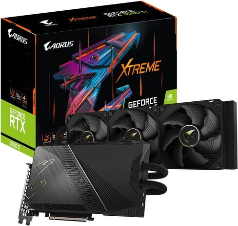 GIGABYTE AORUS GEFORCE RTX 3090TI XTREME WATERFORCE 24G GRASTS CARDS ، نظام تبريد Waterforce ، GDDR6X ، GV-N309TOORUSX W-24GD in Kuwait