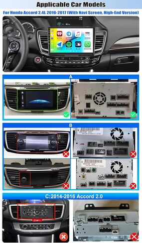 4G+64G Car Radio Stereo for Honda Accord 9th 2.4L 2016 2017 with Wireless CarPlay Android Auto Android Head Unit 10" Touch Screen Radio with 32EQ Bluetooth 5.0 GPS FM RDS HD Backup Camera (High-End) in Saudi Arabia