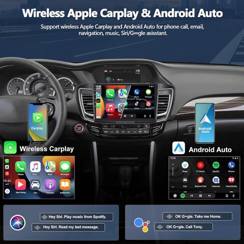 4G+64G Car Radio Stereo for Honda Accord 9th 2.4L 2016 2017 with Wireless CarPlay Android Auto Android Head Unit 10" Touch Screen Radio with 32EQ Bluetooth 5.0 GPS FM RDS HD Backup Camera (High-End) in Saudi Arabia