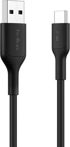 Belkin Eco مضفر USB-A إلى USB-C Cable 2-pack (3.3 قدم ، 15W)-كابل شحن سريع ومرن ، نوع الشاحن C من النوع C لسلسلة iPhone 16 و 15 ، Galaxy S25 ، Pixel 9 ، iPad Pro ، & More-White (USB 2.0) in Kuwait