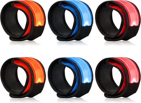 LOBKIN Safety Bracelets, LED Slap Armband Kids Walking at Night Safe LED Light Wrist Light Reflective Belt, Magic Band Running Lights for Runners in Kuwait
