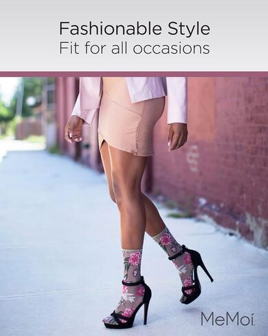 MeMoi Botanic Bunches Sheer See-Through Anklet Socks in Saudi Arabia