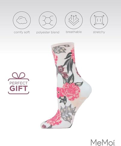 MeMoi Botanic Bunches Sheer See-Through Anklet Socks in Saudi Arabia