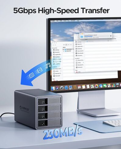 ORICO 4 Bay Hard Drive Enclosure USB 3.0 External Direct Attached Storage Max up to 88TB with Tray Lessing and Safety Lock for 3.5 inch SSDs HDDs in Saudi Arabia