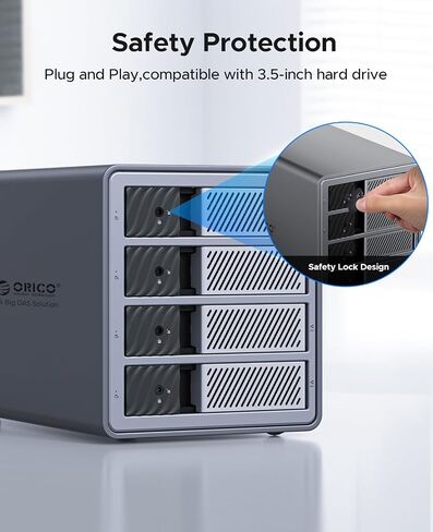 ORICO 4 Bay Hard Drive Enclosure USB 3.0 External Direct Attached Storage Max up to 88TB with Tray Lessing and Safety Lock for 3.5 inch SSDs HDDs in Saudi Arabia