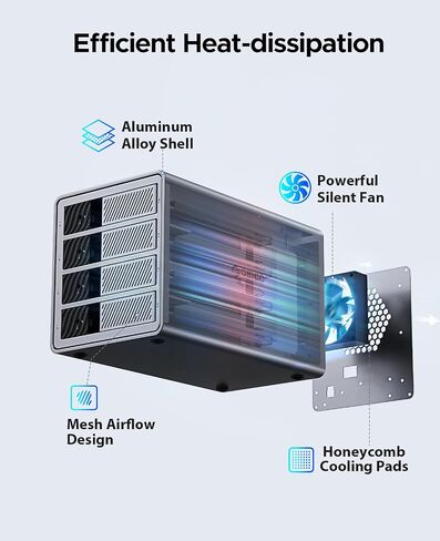 ORICO 4 Bay Hard Drive Enclosure USB 3.0 External Direct Attached Storage Max up to 88TB with Tray Lessing and Safety Lock for 3.5 inch SSDs HDDs in Saudi Arabia