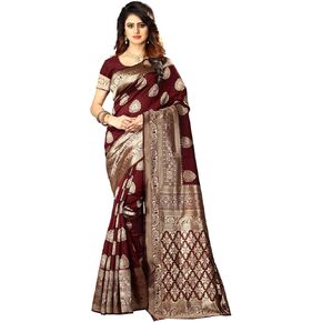 Women's Banarasi Silk Saree Indian Wedding Ethnic Sari & Unstitch Blouse Piece PARI 21 in Kuwait