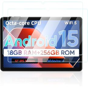 واقي الشاشة لـ ECOPAD E50 Android 15 Tablet 12 بوصة أقراص ، مضاد للخلع 9H صلبة اللمس حساس 2.5D الحواف الدائرية الفقاعة الحرة سهلة التثبيت ، 2 عبوة. in Kuwait