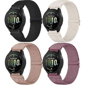 4 Pack Stretchy Watch Bands Compatible with Garmin Forerunner 165, Loop Nylon Elastic Fabric Strap for Garmin Forerunner 165 Music Watch in Kuwait
