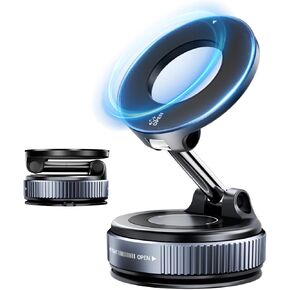 Nano Gel Suction Cup Car Mount, Magnetic Phone Holder for Your Car/Gym/Shower, 360° Rotating Foldable Car Phone Mount Compatible with iPhone 16 Pro Max 15 14 13 12 Plus & Android for Magsafe in Saudi Arabia