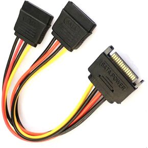 1PCS SATA 15 Pin Male to 2 SATA 15 Pin Female Power Cable HDD Y Splitter All Connector Adapter in Kuwait