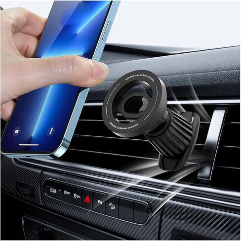 Car Phone Holder, Magnetic 360° Rotation Adjustable Vehicle Phone Mount Changer with Clip, Automotive Air Dashboard Vent Cellphone Holder, Universal for SUV RV Truck (Black) in Saudi Arabia