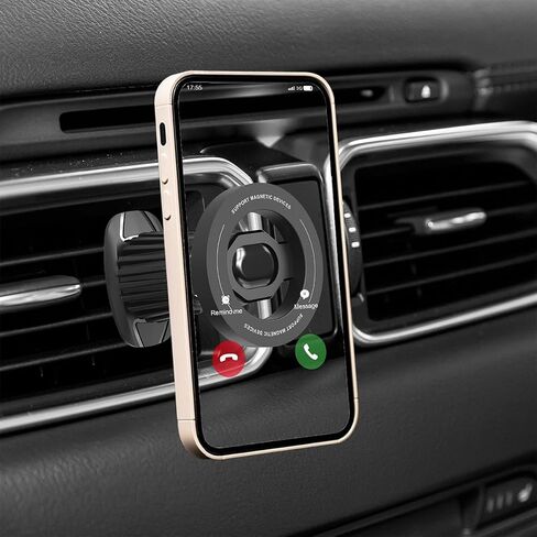 Car Phone Holder, Magnetic 360° Rotation Adjustable Vehicle Phone Mount Changer with Clip, Automotive Air Dashboard Vent Cellphone Holder, Universal for SUV RV Truck (Black) in Saudi Arabia