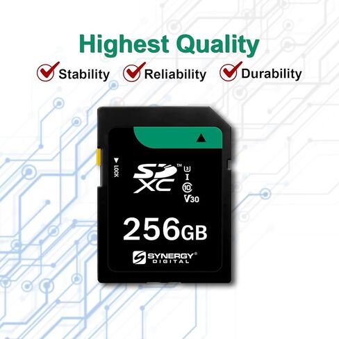 "Synergy Digital Camera Memory Card, Works with Nikon COOLPIX P1000 Digital Camera, 256GB Secure Digital (SDXC) Class 10 Extreme Capacity Memory Card" in Saudi Arabia