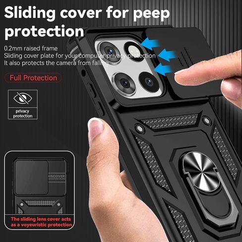 for Motorola Moto G Stylus 2025 Case with Slide Camera Cover HD Screen Protector [Military Grade 16ft. Drop Tested] Magnetic Ring Holder Kickstand Protective Phone Case for Moto G Stylus 2025, Black in Saudi Arabia