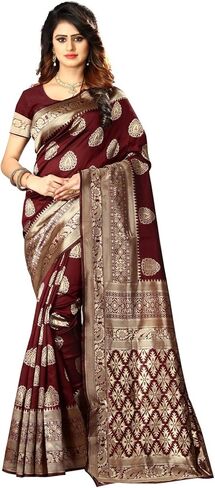 Women's Banarasi Silk Saree Indian Wedding Ethnic Sari & Unstitch Blouse Piece PARI 21 in Kuwait