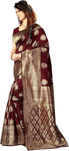 Women's Banarasi Silk Saree Indian Wedding Ethnic Sari & Unstitch Blouse Piece PARI 21 in Kuwait