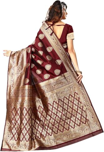 Women's Banarasi Silk Saree Indian Wedding Ethnic Sari & Unstitch Blouse Piece PARI 21 in Kuwait