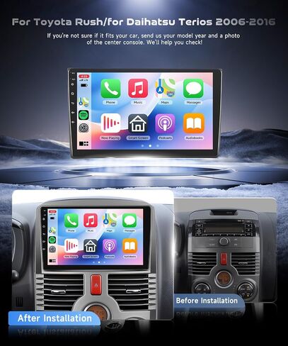 4G+64G Android 15 Car Stereo for Toyota Rush for Daihatsu Terios 2006-2016 مع Carplay Android Auto ، 9 Inch 1280 * 720 GPS/WiFi/Bluetooth 5.0/FM/32EQ/SWC/SWC in Kuwait