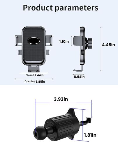 Car Phone Holder Mount with Upgraded Metal Hook Clip for Air Vent, Universal Automobile Cradle Cell Phone Car Mount for iPhone and All Smartphones in Saudi Arabia