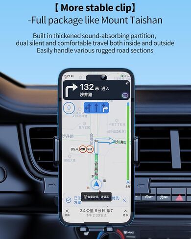 Car Phone Holder Mount with Upgraded Metal Hook Clip for Air Vent, Universal Automobile Cradle Cell Phone Car Mount for iPhone and All Smartphones in Saudi Arabia