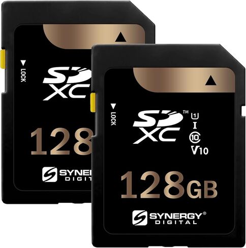 Synergy Digital 128GB Secure Digital SDXC UHS -I بطاقات الذاكرة ، متوافقة مع كاميرا Nikon D300 DSLR الرقمية - الفئة 10 ، U1 ، 100 ميجابايت/ثانية ، 300 سلسلة - حزمة 2 in Saudi Arabia