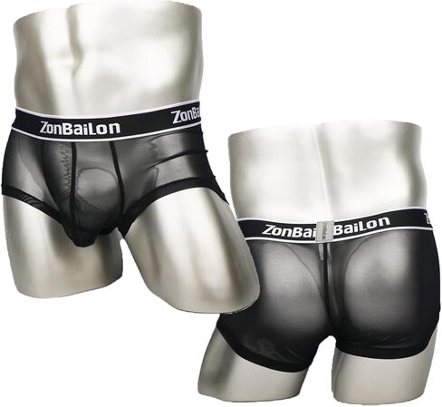 JINSHI Men's Sexy Boxer Briefs Bulge Pouch Mesh See Through Comfortable Breathable Underwear M L XL XXL 3XL in Kuwait