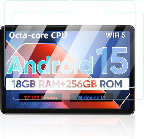 واقي الشاشة لـ ECOPAD E50 Android 15 Tablet 12 بوصة أقراص ، مضاد للخلع 9H صلبة اللمس حساس 2.5D الحواف الدائرية الفقاعة الحرة سهلة التثبيت ، 2 عبوة. in Kuwait