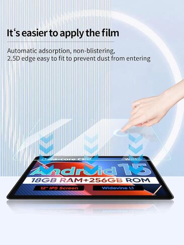 واقي الشاشة لـ ECOPAD E50 Android 15 Tablet 12 بوصة أقراص ، مضاد للخلع 9H صلبة اللمس حساس 2.5D الحواف الدائرية الفقاعة الحرة سهلة التثبيت ، 2 عبوة. in Kuwait