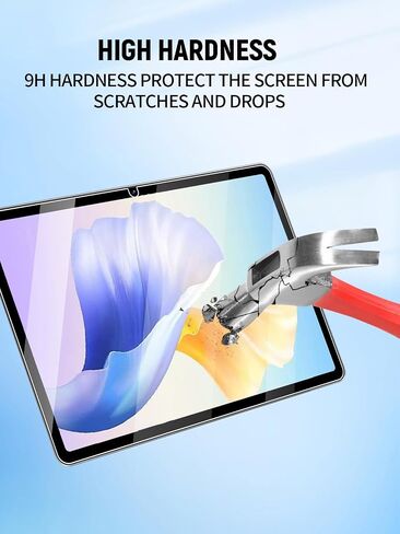 واقي الشاشة لـ Doogee v pad tablet 12 inch ، فيلم مضاد للخلع 9 ساعات زجاجي مُسخّن يسهل تثبيته ، بدون فقاعة ، عبوة 2 in Saudi Arabia