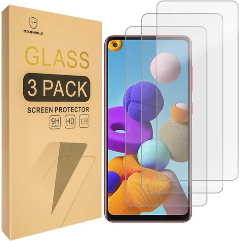 Mr.Shield [3 pack] المصمم ل Samsung Galaxy A21 [زجاج تقع] in Saudi Arabia