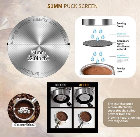 طقم ملحقات الإسبريسو 51 مم ، عبث معايرة محمّل ، أداة MAT ， WDT ， قمع الجرعات ， مجموعة شاشة PUCK ， أداة إزالة السلة ， تنظيف قطعة قماش ， تناسب آلات القهوة الإسبريسو و 51 ملم portafilters in Kuwait
