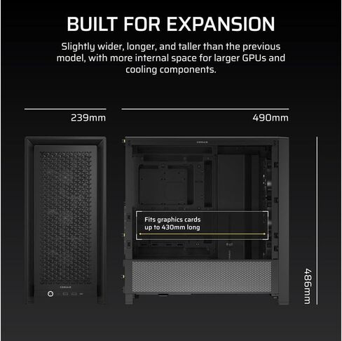 Corsair Frame 4000D Black Steel/Tempered Glass ATX Mid Tower Computer Case with RM850e Power Supply Installed in Saudi Arabia