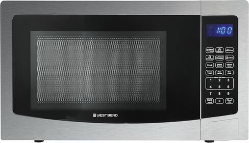 West Bend WB01100MWVW Microwave Oven Compact with 10 Power Levels and 6 Pre Cooking Settings, Speed Defrost, Electronic Control Panel and Glass Turntable, 1.1-Cu.Ft, White in Saudi Arabia