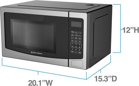 West Bend WB01100MWVW Microwave Oven Compact with 10 Power Levels and 6 Pre Cooking Settings, Speed Defrost, Electronic Control Panel and Glass Turntable, 1.1-Cu.Ft, White in Saudi Arabia
